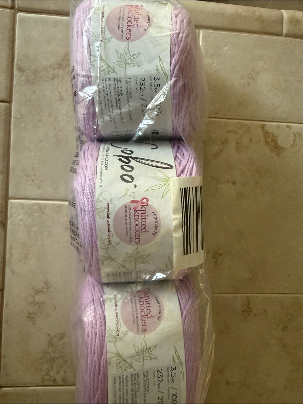 Lion Brand Coboo Lilac Yarn - 3 Skeins